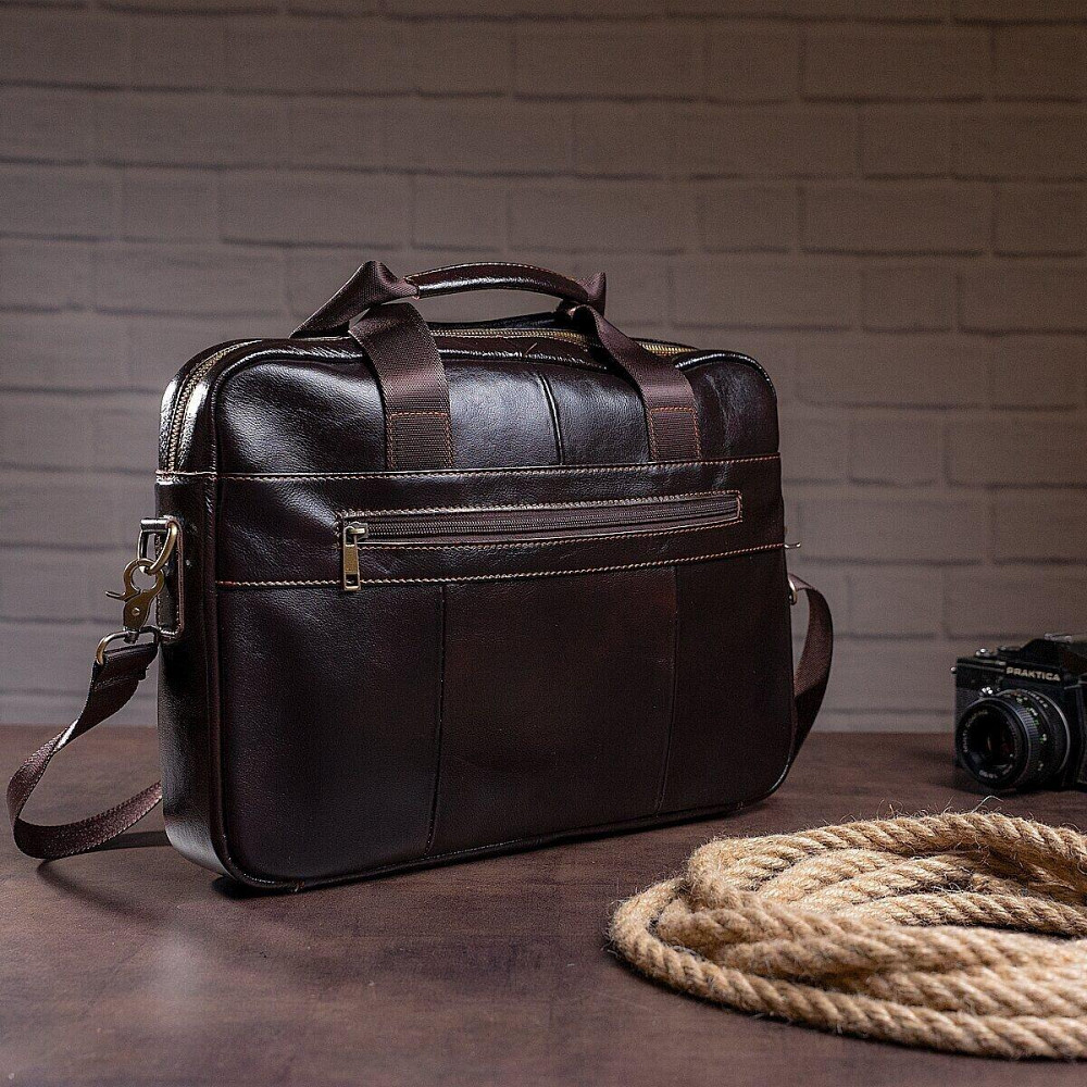 Сумка мужская под ноутбук Vintage 14750 Коричневая Киев - изображение 7