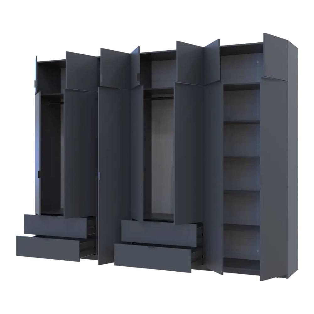 Шкаф для одежды Doros Лукас Графит 3+4 ДСП 280х50х240 DRS-011696 (42005121) Днепр - изображение 2