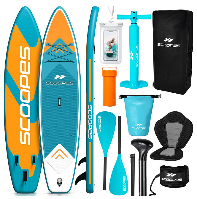 SUP-дошка 350 см надувна з веслом, сидінням, насосом і повним набором аксесуарів Scoopes (Velo 350) Нововолинськ - фото 1