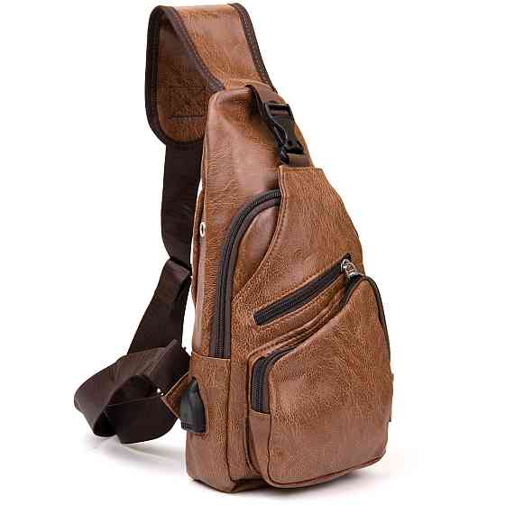 Сумка крос боді смарт зі шкірозамінника Vintage 20573 Руда Київ