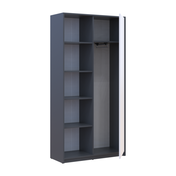Распашный шкаф Doros Студент Графит/Белый 90х38х180 DRS-011623 (44900273) Днепр