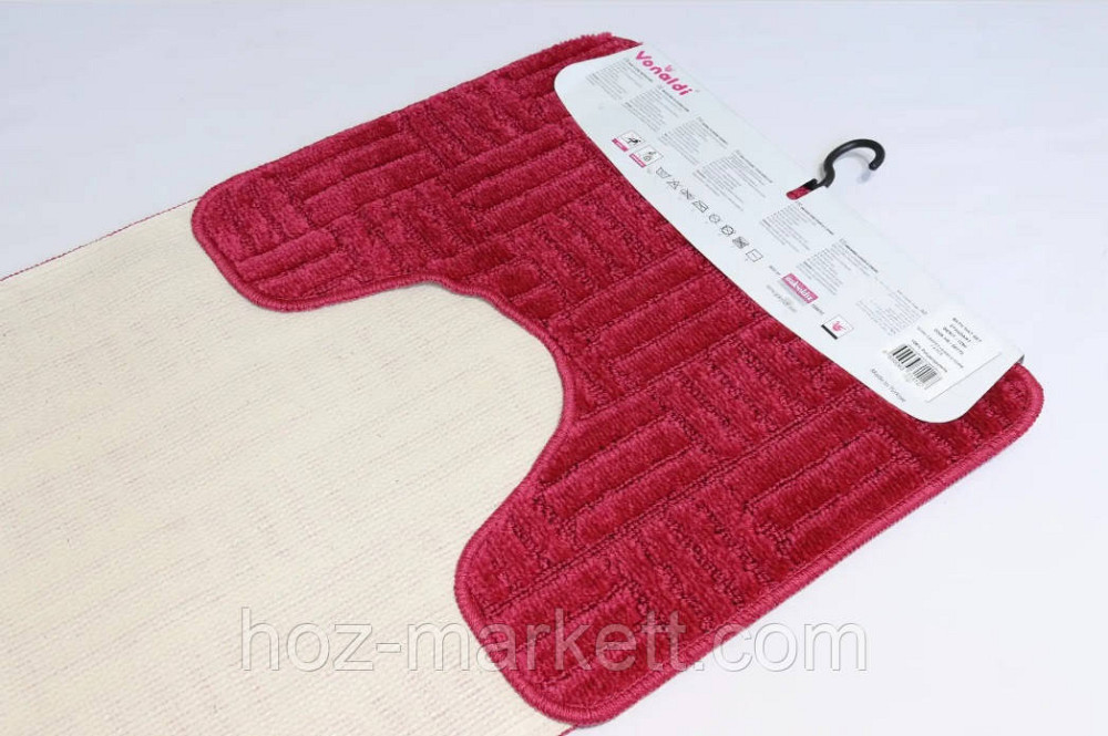 Набір килимків в ванну і туалет червоний виробництво Туреччина 80 х 50 см Харків - фото 2
