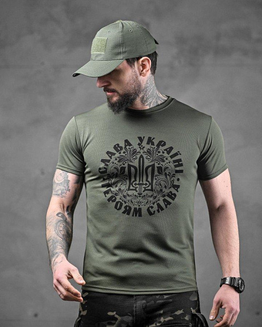 Тактическая потоотводящая футболка герб ДЛ6374 Одесса - изображение 7