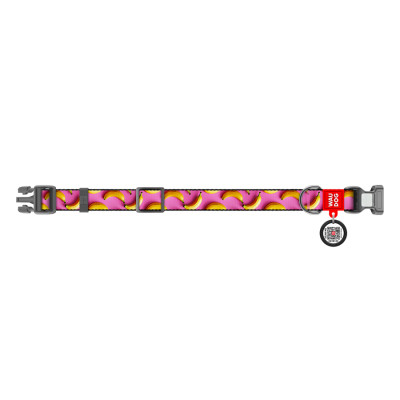 Ошейник для животных WAUDOG Nylon с QR адресником "Бананы на розовом" пластиковый фастекс L (282-4055) Винница - изображение 3