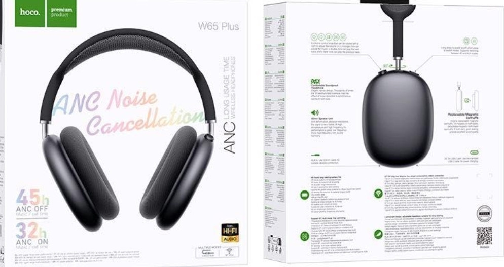Навушники HOCO W65 Plus ANC BT W65 магнітні амбішури з шумозаглушенням Киев - изображение 1
