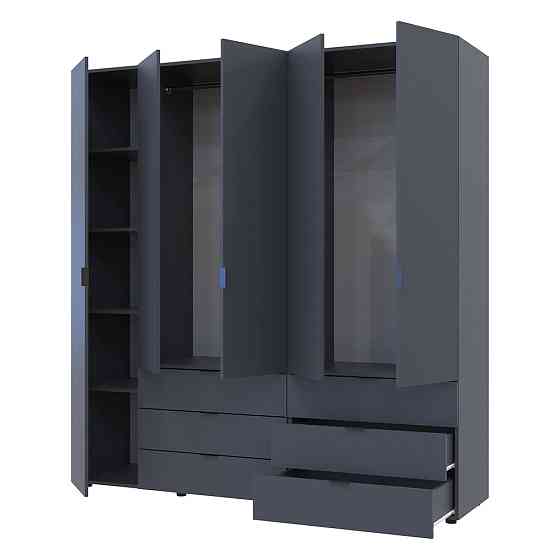 Комплект шаф для одягу Doros Гелар (2 шт.) 193,7х49,5х203,4 см Графіт (DRS-011118) Львів