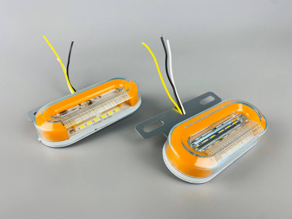 Ліхтар LED габаритний 12V, жовтогарячий, білий і "блигаюча мережа" 130 мм х 90 мм Мукачево - фото 6