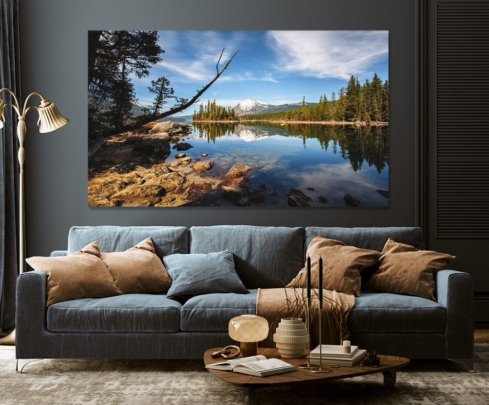 Картина холст у вітальню / спальню   Гірська ріка      MLP_62 ( 60х30см ) 80х160см Київ - фото 3