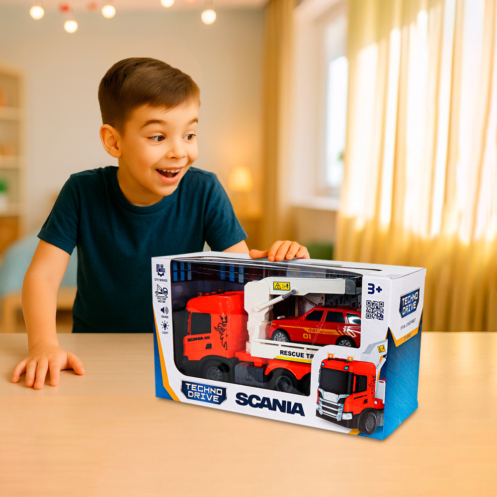 Ігровий набір серії Big Truck – Евакуатор Scania з машиною (світло, звук) Днепр - изображение 3