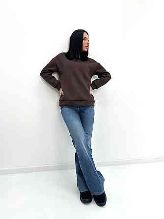 Жіночий теплий батник "Wear" Турція оптом | Норма і батал Шоколадний, 42-44 Київ