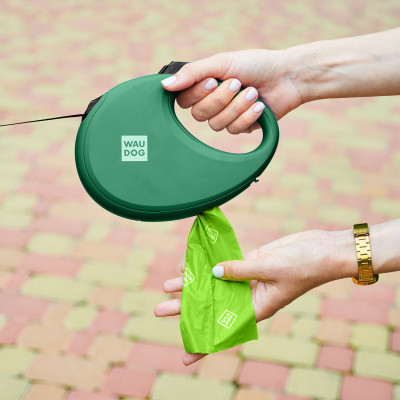 Поводок для собак WAUDOG R-leash с контейнером для пакетов S до 12 кг 3 м зеленый (262718) Винница - изображение 8