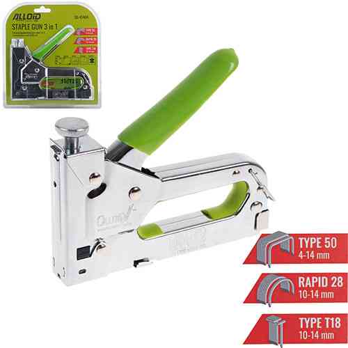 Степлер будівельний для скоб 3 в 1 + 600скоб (хром) Alloid Одеса