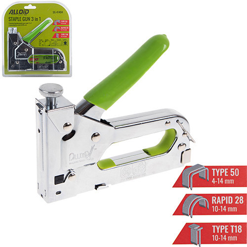 Степлер будівельний для скоб 3 в 1 + 600скоб (хром) Alloid Одеса - фото 1