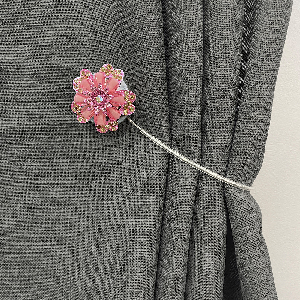 Магніти для штор та гардин "Flowers" набір 2 шт Рожевий (81-225) Київ - фото 4