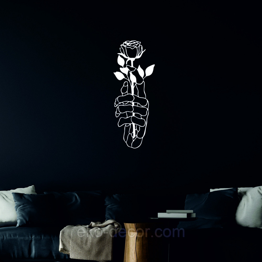 Декоративне настінне Панно «Рука з трояндою» Декор на стіну 50*19 см, Білий Київ - фото 7