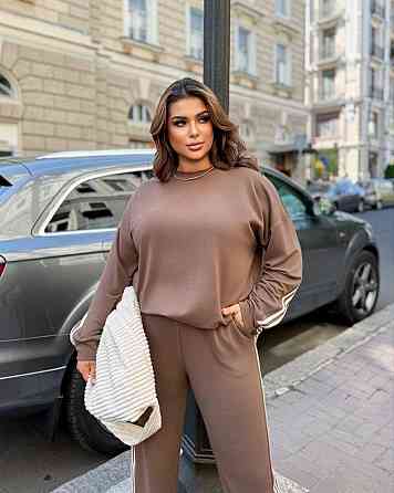 Жіночий стильний прогулянковий костюм двонитка Шоколад, 56/58 Одеса