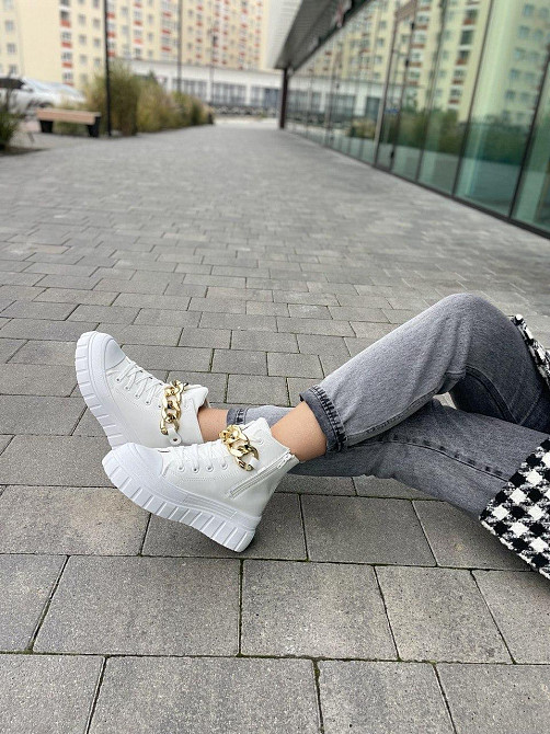 Кеды женские белые эко-кожа размер 37-41 (4759) Коломия - фото 10