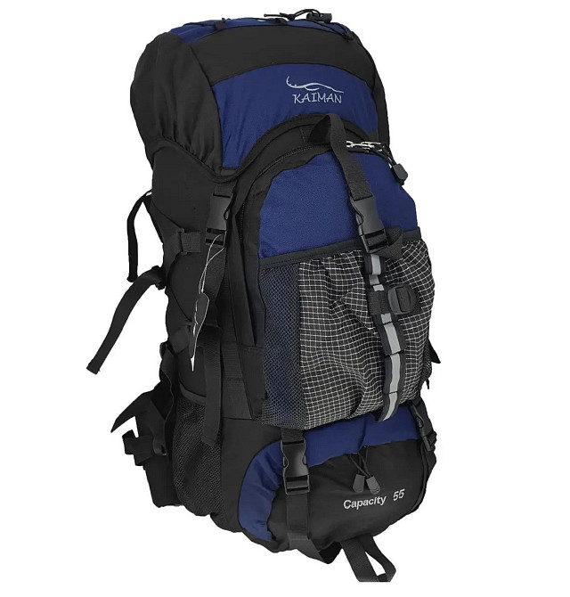 Рюкзак туристичний KAIMAN 55 л чорно-темно-синій Київ - фото 10