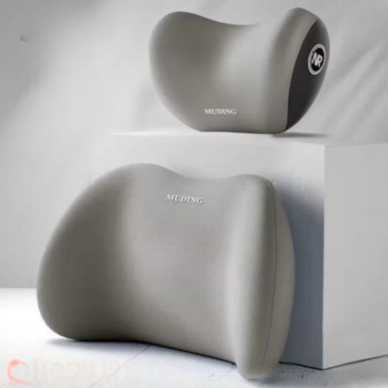 Набор подушек ортопедических под шею и спину в машину,подушки на подголовник и спинку сиденья,светло-серые Каменец-Подольский