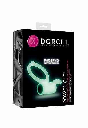Ерекційне кільце Dorcel Power Clit White PHOSPHO з вібрацією, біле, світиться в темряві Sex Aura Київ