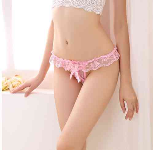 Трусики з вирізом та перлами рожеві - розмір універсальний, резинка до 110см Київ