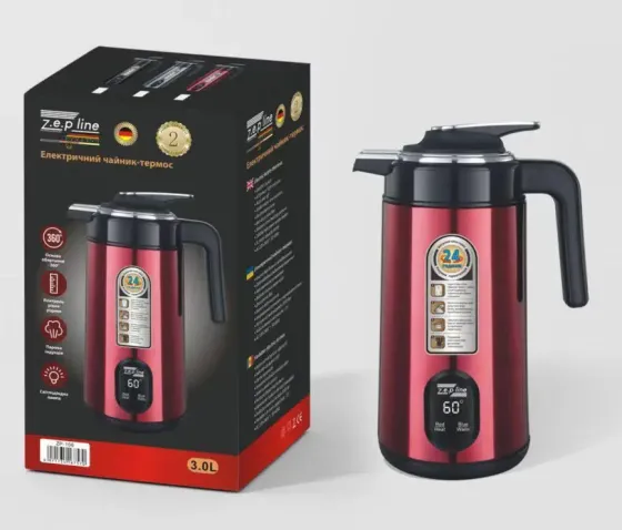 Promotec Бордо Электрочайник термос Zepline ZP-123-R 3л 2200 Вт Коломия
