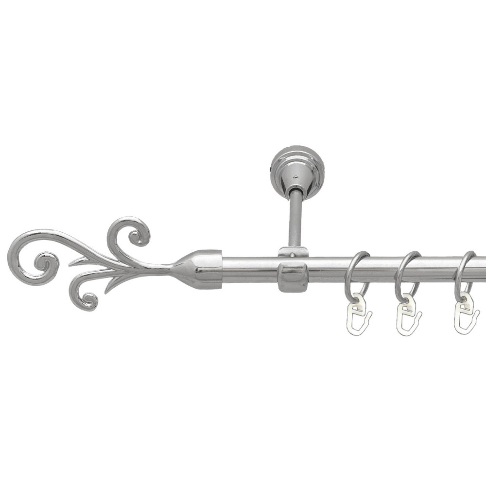 Карниз Orvit Фала металевий однорядний відкритий Хром 16 мм 160 см (7387687) Львов - изображение 1