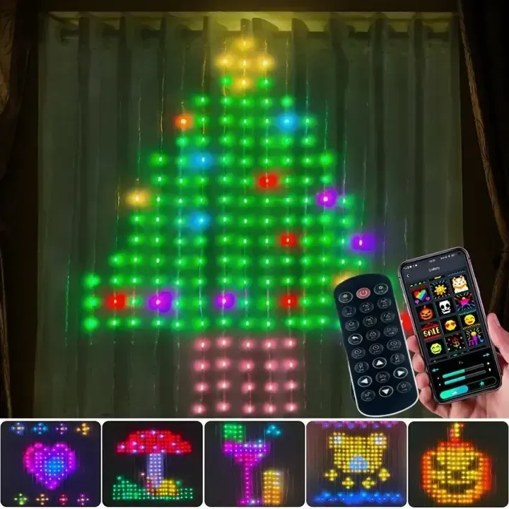 Гирлянда Штора от сети 3х3 м 400LED RGB + пульт дистанционного управления, SF-1 / Умная гирлянда с приложением на телефон Коломия - фото 7