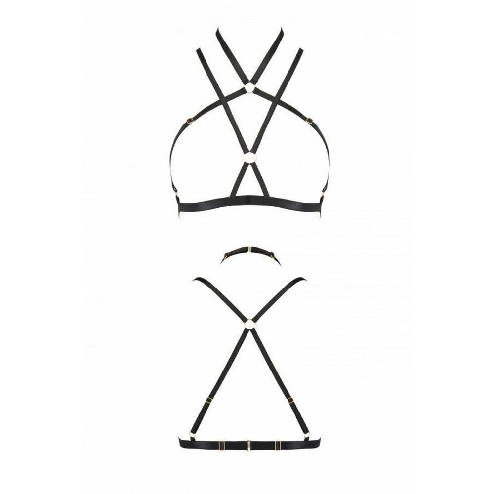 Портупея-стрепи Passion Exclusive KELIS BRA XXL/XXXL, black, трусики в комплекті Sex Aura Київ - фото 5