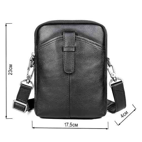 Сумка чоловіча шкіряна флотар Vintage 14969 Чорна Київ