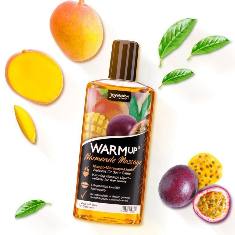Съедобное масссажное масло с разогревающим эффектом WARMup Mango Maracuya 150 мл Sex Aura Киев - изображение 1