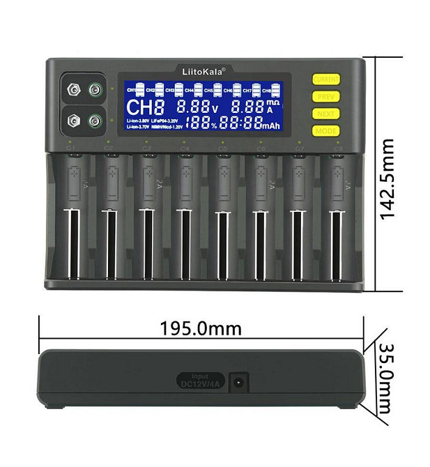 Заряднoe устройство Liitokala Lii-S8 (на 8 каналов) с блоком питания и автомобильным адаптером Винница - изображение 6