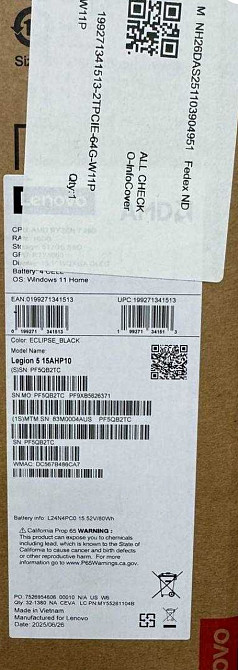 Ноутбук Lenovo Legion 5 15AHP10 (83M00042US) 64GB/4TB. Харків - фото 1