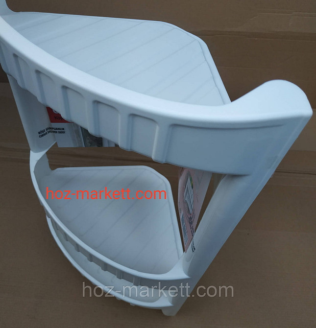 Полиця у ванну кутова пластикова біла 28 х 17.5 х 45 см Харків - фото 3