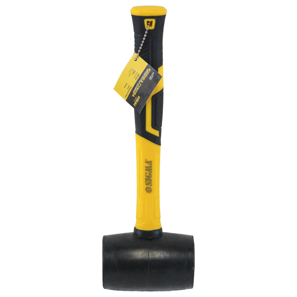 Киянка гумова чорна 450 г фібергласова ручка SIGMA (4317361) Київ - фото 1