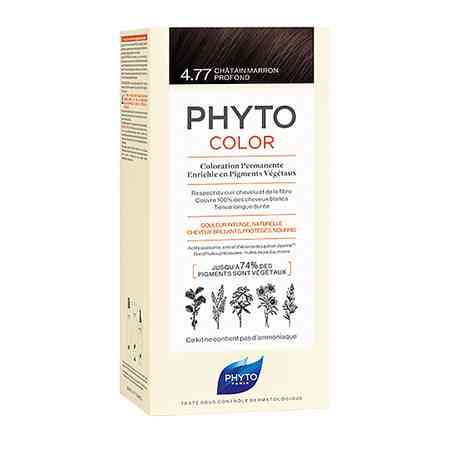 Фіто Фітоколор Безаміачна крем-фарба для волосся Phyto PhytoColor Coloration Permanente 4.77 Шатен темно-каштановий 112 мл Дніпро