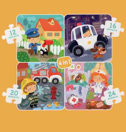 Дитячий пазл "Професії" DoDo 300131, 4в1 Вінниця