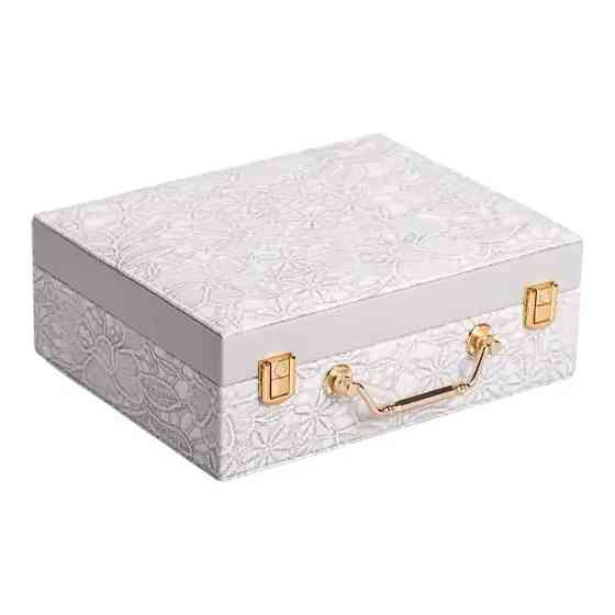 Yiwu Скринька для прикрас з еко шкіри 2 яруси із дзеркалом органайзер для ювелірних виробів HP- Коломыя