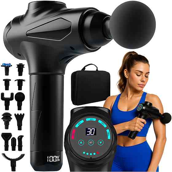 Перкуссионный массажный пистолет для тела 30 уровней с 12 насадками Isomedix (26441) Нововолынск