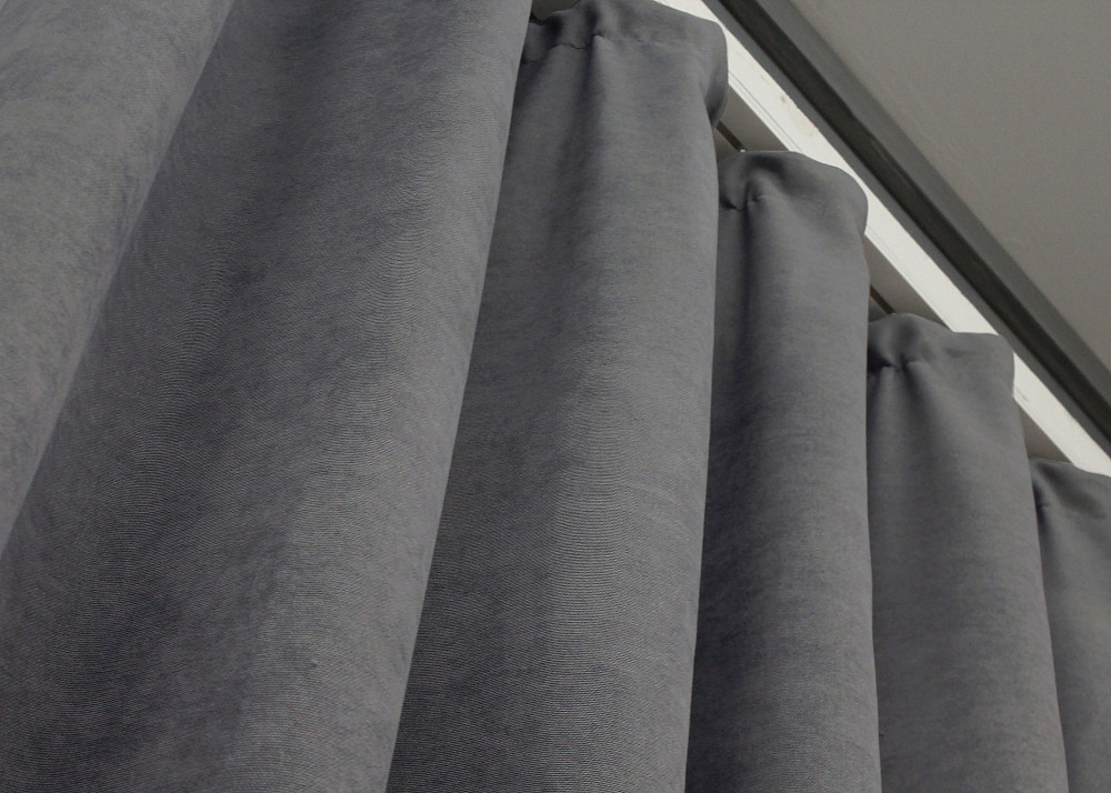 Комплект готових штор VR-Textil Мікровелюр Petek № 1485ш Сірий 140х290 см 2 шт (39-943) Київ - фото 6