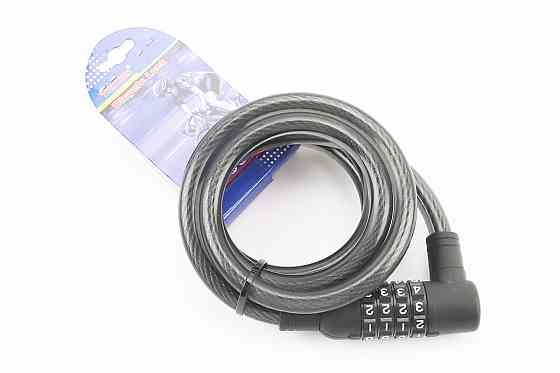 Замок протиугінний тросовий 1500х12мм з 4-х значним кодом, кріплення за трубу сидіння, TY535 Київ