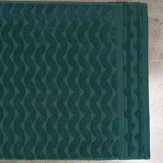 Махровий банний рушник Жакардовий Хвиля GM Textile 100х150см 500г/м2 (Зелений) Суми