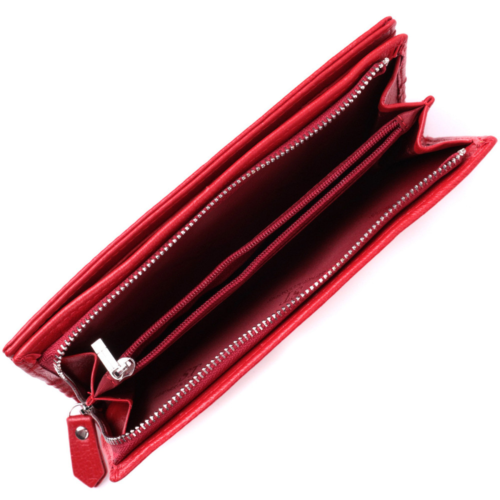 Яскравий гаманець-клатч для стильних жінок із натуральної шкіри ST Leather 22533 Червоний Київ - фото 6