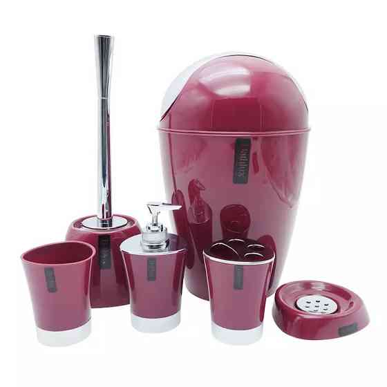 Набор аксессуаров для ванной Bathlux люкс качества , 6 предметов Бордовый Каменец-Подольский