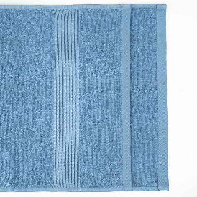 Махровий рушник середнього розміру з Бордюром GM Textile 50х90см 400г/м2 (Синій) Суми - фото 4