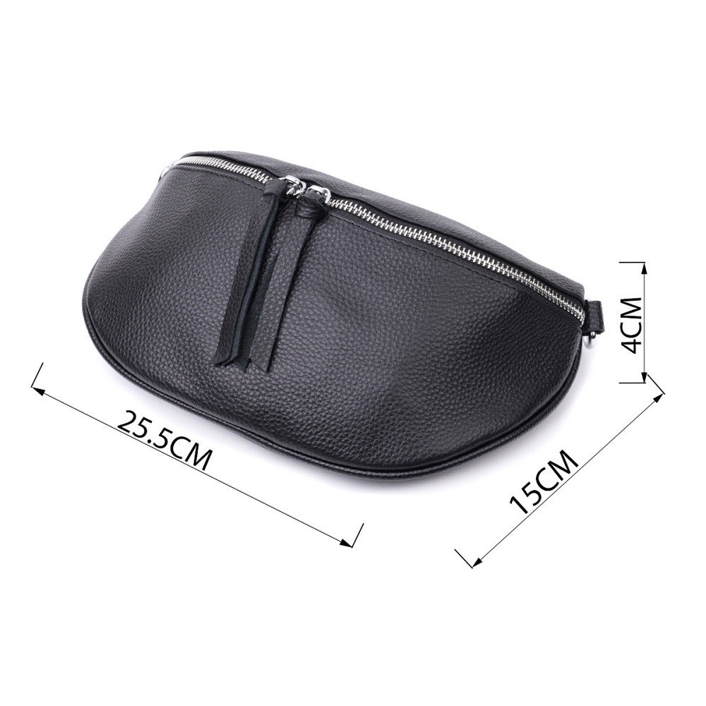 Шкіряна сумка для жінок у класичному кольорі через плече з міні гаманцем Vintage 22666 Чорна Київ - фото 3