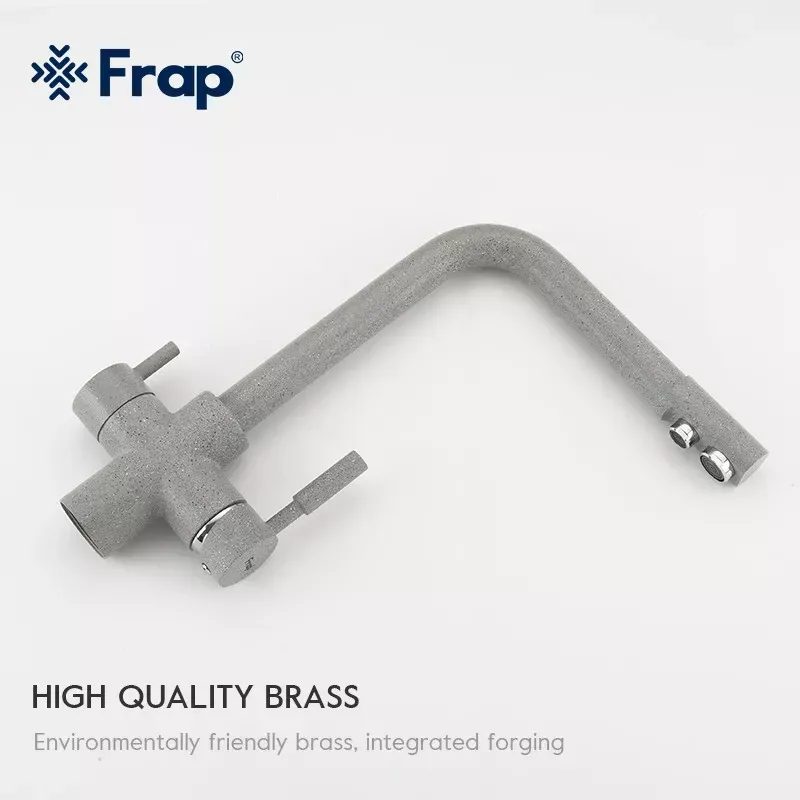 Смеситель для кухни под фильтр Frap F4352-22 на две воды, серый Киев - изображение 5