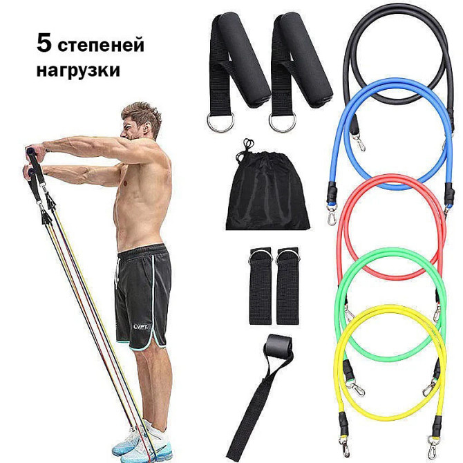 Латексний еспандер вправи exercise pipe, Резинка еспандер для фітнесу supretto Фітнес гумовий OC-31 Київ - фото 4