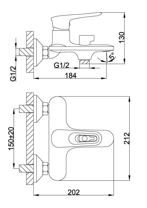 Смеситель для ванны с душевым гарнитуром Frap F3249-6 черный/хром Киев - изображение 8