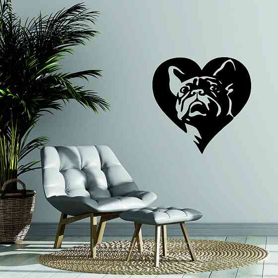 Декоративне настінне Панно «Французький  бульдог», Декор на стіну 70*54 см, Чорний Київ